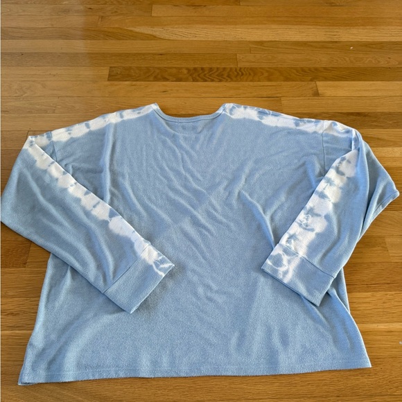 P.J. Salvage Blue Tie Dye Stripe Oversized Women's Lounge Sweatshirt Top XL - Picture 7 of 7